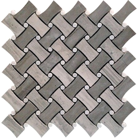 Apollo Tile Dog Bone Beige Basket Weave 4.20 sq.ft 11 in. x11 in. Marble Mosaic Tile, 5PK APLSV99B24EC39
